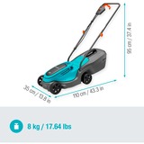GARDENA Tondeuse à accu PowerMax 30/18V P4A solo, Tondeuse à gazon Noir/Turquoise