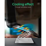 ICY BOX Support pour ordinateur portable IB-NH300 Gris, Supports de Laptop, Argent, Aluminium, Silicone, 43,2 cm (17"), 3 kg, 15 cm