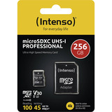 Intenso UHS-I Professional 256 GB microSDXC, Carte mémoire Noir