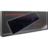 Inter-Tech NK-2000ME clavier USB QWERTZ Noir Noir, Layout DE (QWERTZ), 100%, Taille réelle (100 %), USB, Clavier mécanique, QWERTZ, LED RGB, Noir