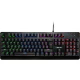 Inter-Tech NK-2000ME clavier USB QWERTZ Noir, clavier gaming Noir, Layout DE, Taille réelle (100 %), USB, Clavier mécanique, QWERTZ, LED RGB, Noir