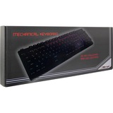 Inter-Tech NK-2000ME clavier USB QWERTZ Noir, clavier gaming Noir, Layout DE, Taille réelle (100 %), USB, Clavier mécanique, QWERTZ, LED RGB, Noir