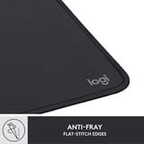 Logitech Mouse Pad Studio Series Graphite, Tapis de souris Noir, Graphite, Monochromatique, Nylon, Polyester, Caoutchouc, Base antidérapante