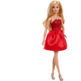  Poupée Barbie mode fête rubis pour le 80e anniversaire en robe rouge 