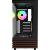 Thermaltake  boîtier midi tower Noir/bois | 2x USB-A | 1x USB-C | RGB | Window
