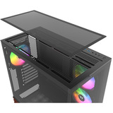 Thermaltake  boîtier midi tower Noir/bois | 2x USB-A | 1x USB-C | RGB | Window