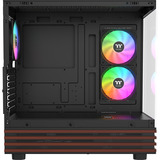 Thermaltake  boîtier midi tower Noir/bois | 2x USB-A | 1x USB-C | RGB | Window