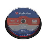 Verbatim BD-RE 25 GO, Disques Blu-ray 2x, 10 pièces, Blanc Bleu Surface, Détail Lite