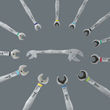 Wera Clé plate double auto-ajustable 6006 Joker S / L Argent