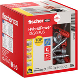 fischer Cheville à tige longue HybridPower 10x90 FUS Rouge/gris
