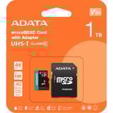 ADATA AUSDX1TUI3V30SA2-RA1 mémoire flash 1 To MicroSDXC UHS-I Classe 10, Carte mémoire 1 To, MicroSDXC, Classe 10, UHS-I, 100 Mo/s, 85 Mo/s