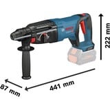 Bosch GBH 18V-26 D Professional 425 W 890 tr/min SDS Plus, Marteau piqueur Bleu/Noir, SDS Plus, Noir, Bleu, 2,6 cm, 890 tr/min, 890 tr/min, 2,5 J