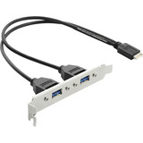 DeLOCK Plaque d'obturation USB Type-E > 2x USB 3.0, Connecteur d'extension 