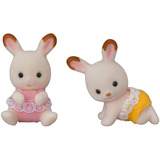 EPOCH Sylvanian Families - Jumeaux Lapins en Chocolat avec Poussette, Jouets de construction 