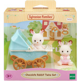 EPOCH Sylvanian Families - Jumeaux Lapins en Chocolat avec Poussette, Jouets de construction 