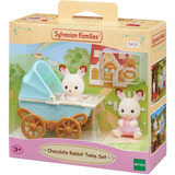 EPOCH Sylvanian Families - Jumeaux Lapins en Chocolat avec Poussette, Jouets de construction 