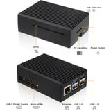 Inter-Tech ODS-739, boîtier Noir | Dissipateur passif | aluminium anodisé