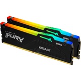 Kingston FURY Kit DDR5-6000 64 Go, Mémoire vive Noir, KF560C36BBEAK2-64, Beast RGB, EXPO