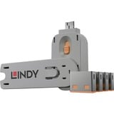 Lindy 40453 bloqueur de port Bloqueur de port + clé USB Type-A Orange Acrylonitrile-Butadiène-Styrène (ABS) 5 pièce(s), Dispositif antivol Orange, Bloqueur de port + clé, USB Type-A, Orange, Acrylonitrile-Butadiène-Styrène (ABS), 5 pièce(s), Sac en polyéthylène