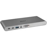 Lindy DST-Pro 5K XT, Docking Station USB-C pour Laptop avec trois écrans (4K) ou un écran (5K) & Power Delivery 100W, Station d'accueil Argent, Docking Station USB-C pour Laptop avec trois écrans (4K) ou un écran (5K) & Power Delivery 100W, Avec fil, USB 3.2 Gen 1 (3.1 Gen 1) Type-C, 100 W, 10,100,1000 Mbit/s, Argent, MicroSD (TransFlash), SD