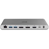 Lindy DST-Pro 5K XT, Docking Station USB-C pour Laptop avec trois écrans (4K) ou un écran (5K) & Power Delivery 100W, Station d'accueil Argent, Docking Station USB-C pour Laptop avec trois écrans (4K) ou un écran (5K) & Power Delivery 100W, Avec fil, USB 3.2 Gen 1 (3.1 Gen 1) Type-C, 100 W, 10,100,1000 Mbit/s, Argent, MicroSD (TransFlash), SD