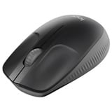 Logitech M190 Full-Size Wireless Mouse, Souris Noir/Anthracite, Ambidextre, Optique, RF sans fil, 1000 DPI, Charbon de bois