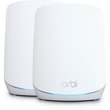 Netgear ORBI RBK762s Tri-band Mesh WiFi 6, Routeur maillé Blanc, 1x routeur ORBI (RBR760) + 1x satellite ORBI (RBS760), Couverture jusqu'à 350 m²