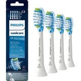 Philips Sonicare C3 Premium Plaque Defence HX9044/17 Lot de 4 + blanc + têtes de brosse soniques, Tête brosse à dent électrique Blanc, 4 pièce(s), Blanc, Doux, flexible rubber sides, 2 Series plaque control 2 Series plaque defense 3 Series gum health DiamondClean DiamondClean...