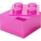 Room Copenhagen Brique de rangement LEGO 4 Couvercle supérieur pailleté, Boîte de rangement rose fuchsia/transparent