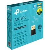 TP-Link Archer TX20U Nano WLAN 1800 Mbit/s, Adaptateur WLAN Sans fil, USB, WLAN, Wi-Fi 6 (802.11ax), 1800 Mbit/s, Noir