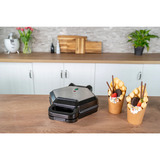 Unold Bobby 1 gauffre(s) 700 W Noir, Argent, Machine à gauffre Acier inoxydable/Noir, 1 gauffre(s), Hexagonal, Noir, Argent, Plastique, Acier inoxydable, 0,7 m, Noir