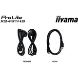 iiyama ProLite X2491HS-B1 23.8" Moniteur Noir (Mat), 1x DisplayPort, 1x HDMI, 120 Hz, 60,5 cm (23.8"), 1920 x 1080 pixels, Full HD, LCD, Noir