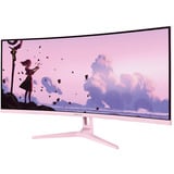 Arozzi Nova 34T2K165 34" Moniteur UltraWide gaming incurvé rose fuchsia, 2x DisplayPort, 2x HDMI, 165 Hz