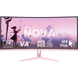 Arozzi Nova 34T2K165 34" Moniteur UltraWide gaming incurvé  rose fuchsia