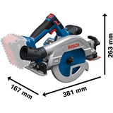 Bosch Scie circulaire sans fil GKS 18V-57-2 GX Professional solo, 18 Volt Bleu/Noir