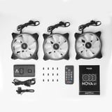 Chieftec Nova Set NF-3012-RGB ventilateurs de boîtier 3 pièces, 120 x 120 x 25 mm, PWM