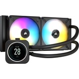 Corsair iCUE H100i ELITE LCD Display Liquid CPU Cooler, Watercooling Noir, RGB