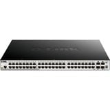 D-Link DGS-1510-52XMP Géré L3 Gigabit Ethernet (10/100/1000) Connexion Ethernet, supportant l'alimentation via ce port (PoE) Noir, Switch Géré, L3, Gigabit Ethernet (10/100/1000), Full duplex, Connexion Ethernet, supportant l'alimentation via ce port (PoE), Grille de montage