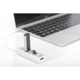 Digitus Hub USB Type-C OTG 3 ports + lecteur de cartes Blanc