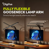 Digitus Lampe de bureau LED, Lumière LED Noir