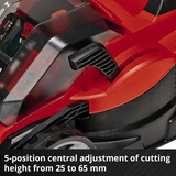 EINHELL GE-CM 36/33 Li (2x2,5Ah) Marcher derrière un tracteur tondeuse Batterie Noir, Rouge, Tondeuse à gazon Rouge/Noir, 5Ah), Marcher derrière un tracteur tondeuse, 33 cm, 2,5 cm, 6,5 cm, 30 L, 4 roue(s)