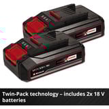 EINHELL GE-CM 36/33 Li (2x2,5Ah) Marcher derrière un tracteur tondeuse Batterie Noir, Rouge, Tondeuse à gazon Rouge/Noir, 5Ah), Marcher derrière un tracteur tondeuse, 33 cm, 2,5 cm, 6,5 cm, 30 L, 4 roue(s)