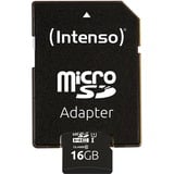 Intenso 16GB microSDHC 16 Go UHS-I Classe 10, Carte mémoire 16 Go, MicroSDHC, Classe 10, UHS-I, 90 Mo/s, Class 1 (U1)