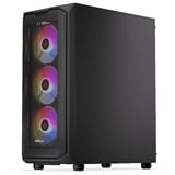 Krux Krux Orona boîtier midi tower Noir | 3x USB-A | RGB | Verre Trempé