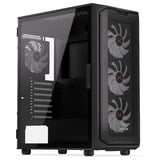 Krux  boîtier midi tower Noir | 3x USB-A | RGB | Verre Trempé