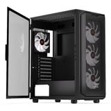 Krux  boîtier midi tower Noir | 3x USB-A | RGB | Verre Trempé