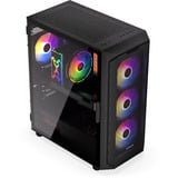 Krux  boîtier midi tower Noir | 3x USB-A | RGB | Verre Trempé