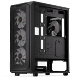 Krux  boîtier midi tower Noir | 3x USB-A | RGB | Verre Trempé