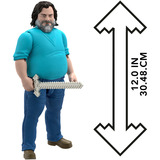 Mattel Minecraft Figurine articulée Steve taille de 30 cm et inspirée du film Minecraft Figurine articulée Steve taille de 30 cm et inspirée du film, 6 an(s), Multicolore, Plastique