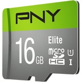 PNY Elite microSD 16 GB, Carte mémoire Gris/Vert